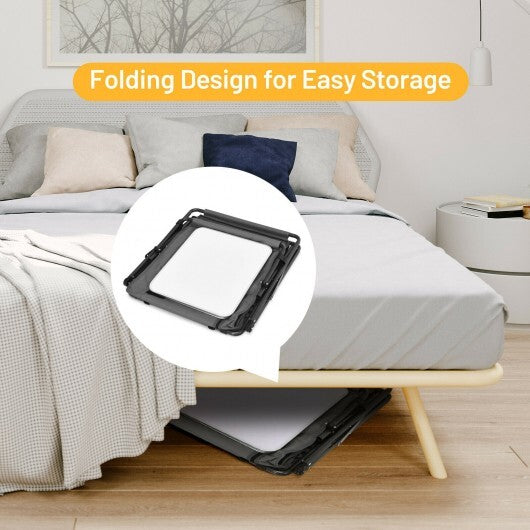 Folding Camping Storage Cabinet with 3 Shelves and Carry Bag-M - Color: Gray