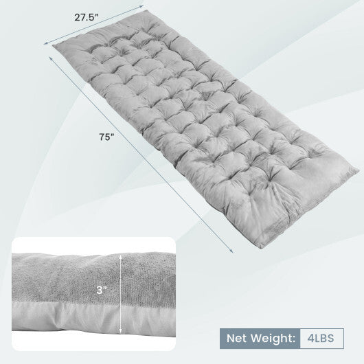75 x 27.5 Inch Grey Camping Cot Pad