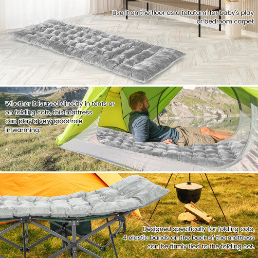 75 x 27.5 Inch Grey Camping Cot Pad