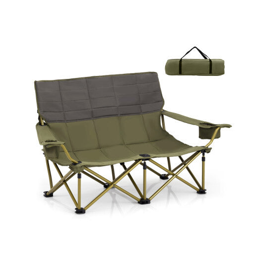 Oversized Camping Chair with Cup Holders & Thick Padding