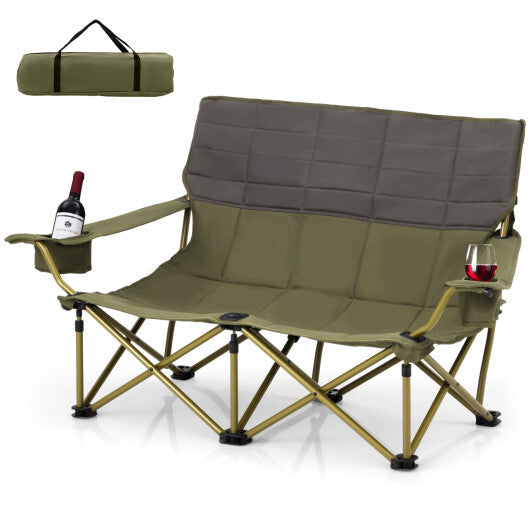 Oversized Camping Chair with Cup Holders & Thick Padding