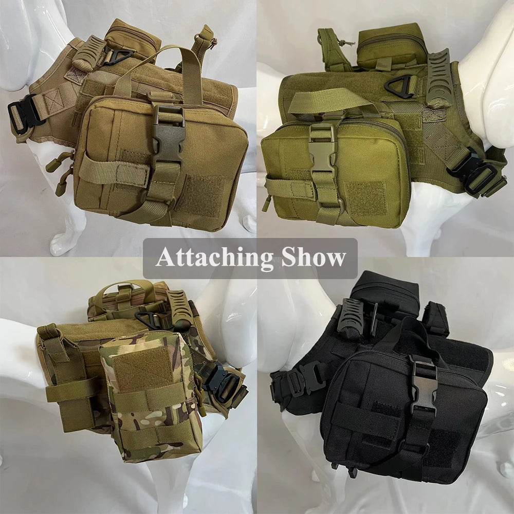 3Pcs Dog Tactical Bags with 2Pcs Pouches and Belt Holder